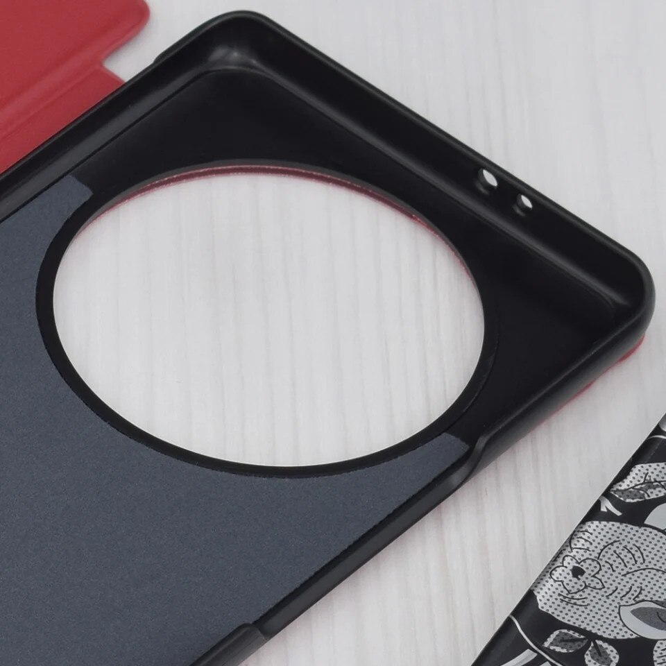 Husa pentru Honor Magic5 Lite, SKYDDAR INNOVATION, eFold, tip carte, set cu sticker, Rosu