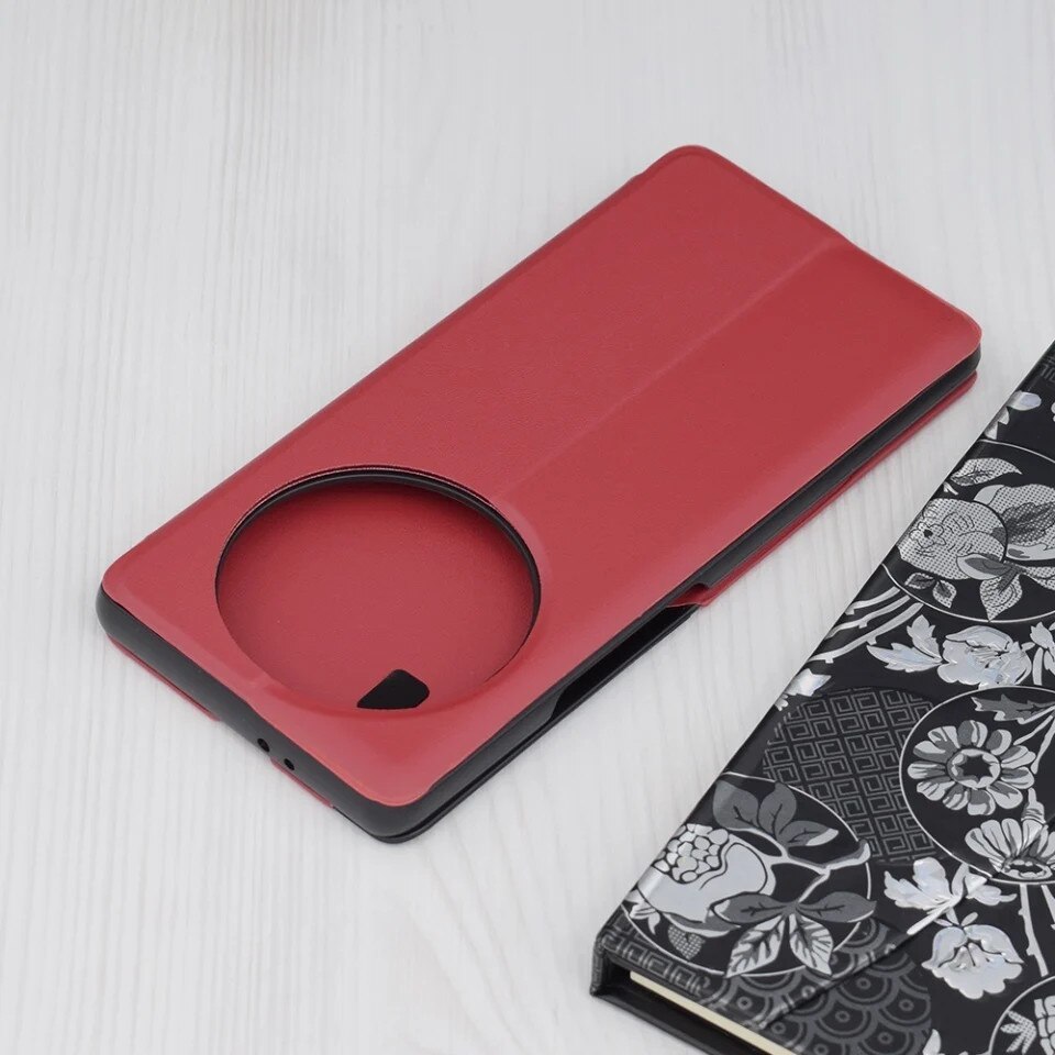 Husa pentru Honor Magic5 Lite, SKYDDAR INNOVATION, eFold, tip carte, set cu sticker, Rosu