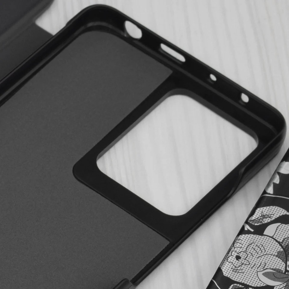 Husa pentru Xiaomi Redmi Note 12 Pro 5G / Poco X5 Pro, SKYDDAR INNOVATION, eFold, tip carte, set cu sticker, Negru