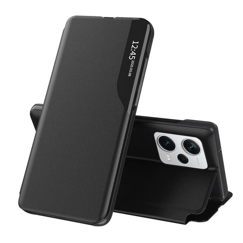 Husa pentru Xiaomi Redmi Note 12 Pro 5G / Poco X5 Pro, SKYDDAR INNOVATION, eFold, tip carte, set cu sticker, Negru
