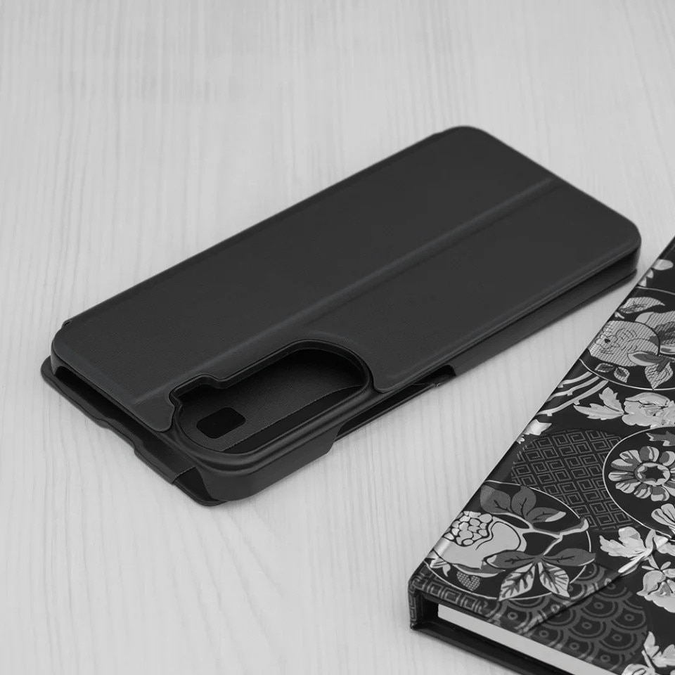 Husa pentru Honor 90 Lite, SKYDDAR INNOVATION, eFold, tip carte, set cu sticker, Negru