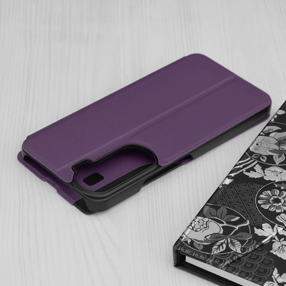 Husa pentru Honor 90 Lite, SKYDDAR INNOVATION, eFold, tip carte, set cu sticker, Mov