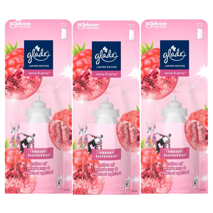 Пълнител за ароматизатор Glade Sense Spray Vibrant Raspberries, 3x18ml