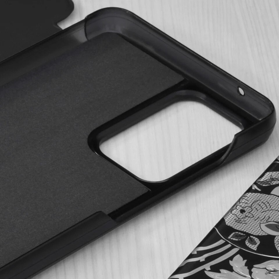 Husa pentru Samsung Galaxy A53 5G, SKYDDAR INNOVATION, eFold, tip carte, set cu sticker, Negru