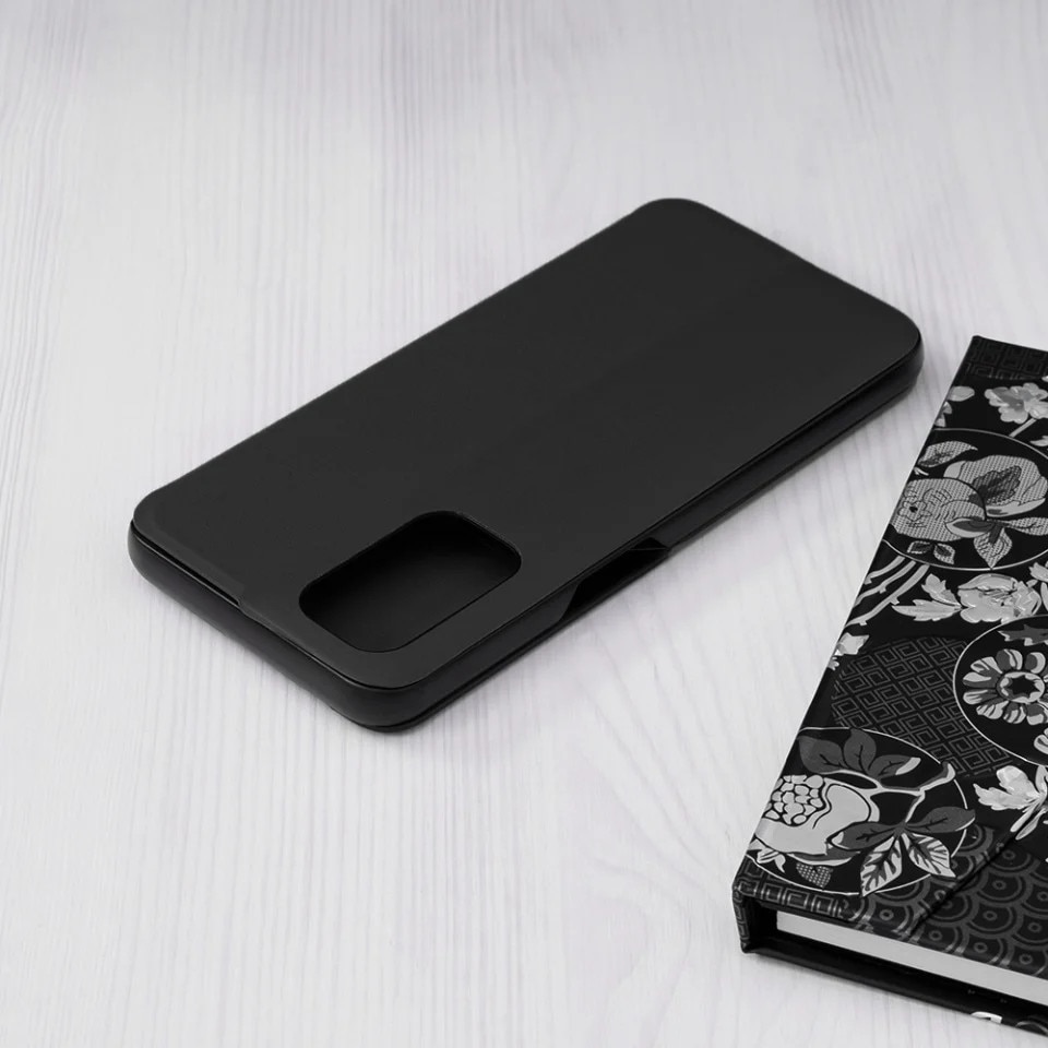 Husa pentru Oppo A54 5G / A74 5G / OnePlus Nord N200 5G, SKYDDAR INNOVATION, eFold, tip carte, set cu sticker, Negru