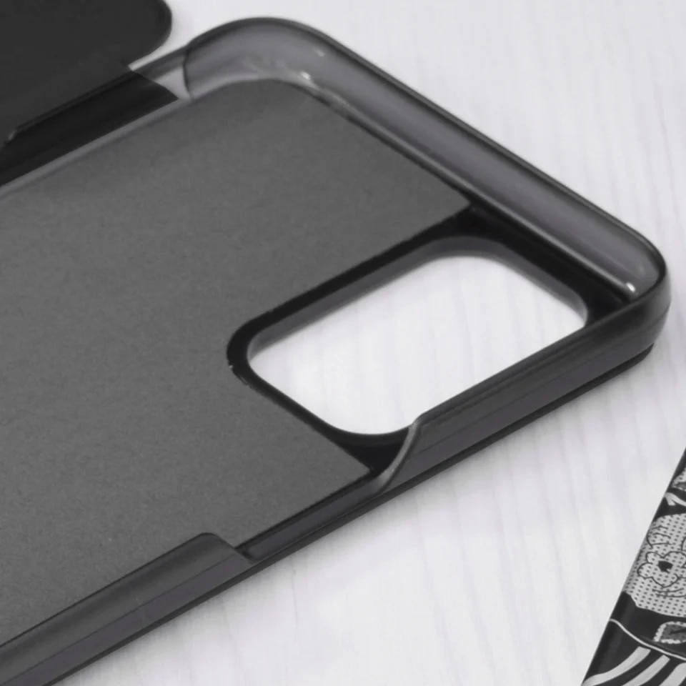 Husa pentru Oppo A54 5G / A74 5G / OnePlus Nord N200 5G, SKYDDAR INNOVATION, eFold, tip carte, set cu sticker, Negru