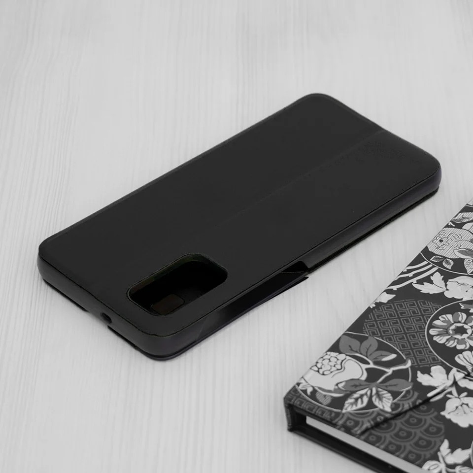 Husa pentru Samsung Galaxy A13 5G / Galaxy A04S, SKYDDAR INNOVATION, eFold, tip carte, set cu sticker, Negru