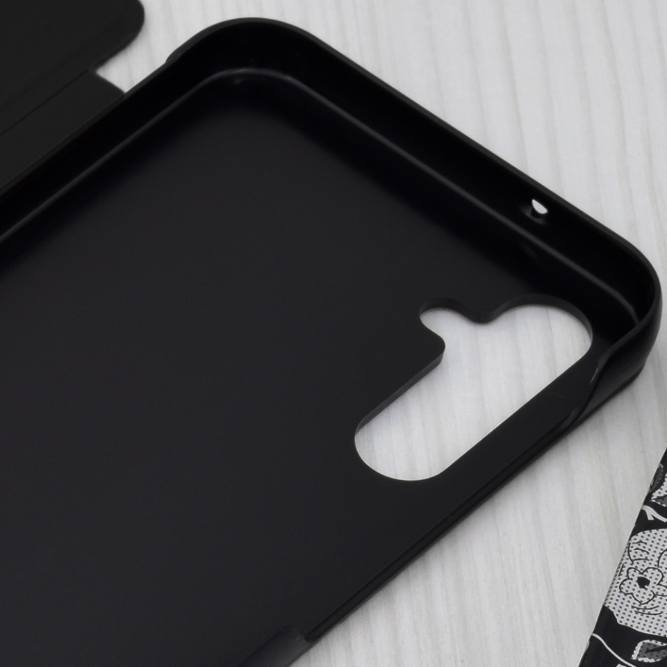 Husa pentru Samsung Galaxy A14 5G / Galaxy A14 4G, SKYDDAR INNOVATION, eFold, tip carte, set cu sticker, Negru