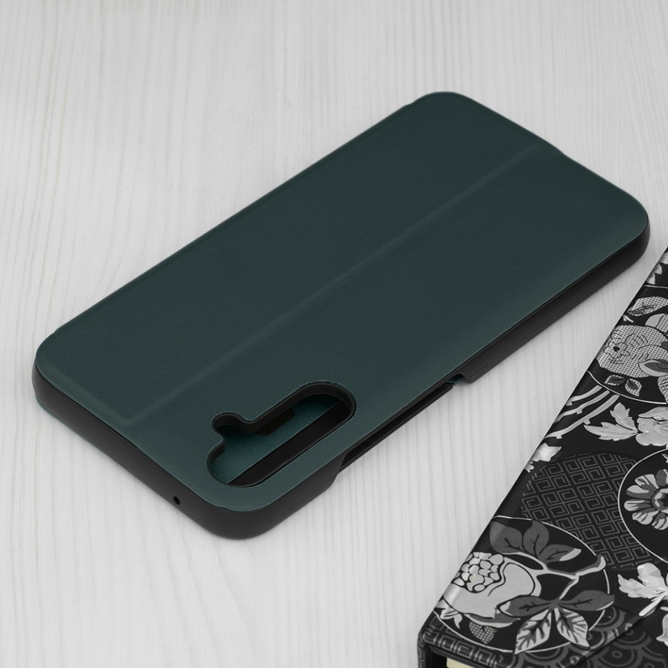 Husa pentru Samsung Galaxy A34 5G, SKYDDAR INNOVATION, eFold, tip carte, set cu sticker, Verde