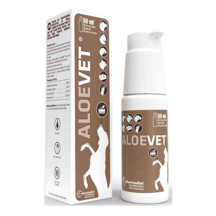 Gel topic pentru tratamentul ranilor la animale cu Aloe vera si Centella asiatica, ALOEVET GEL, 50 ml