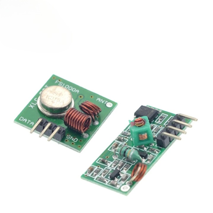 Modul radio 433/315MHz, circuit integrat, transmisie AM, distanță 200m, dimensiuni 19x19mm, set