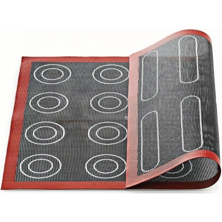 Covoras microforat pentru copt eclere, SHEFEITE, foaie antiaderenta, dublu fata, 40x30 cm, Maro