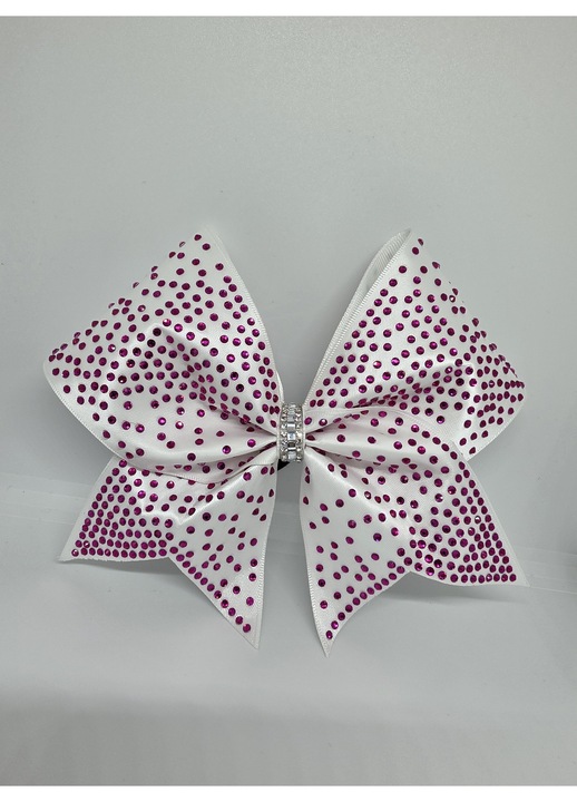 Fundita Cheer cu cristale roz, 20x15cm, alb, elastic rezistent