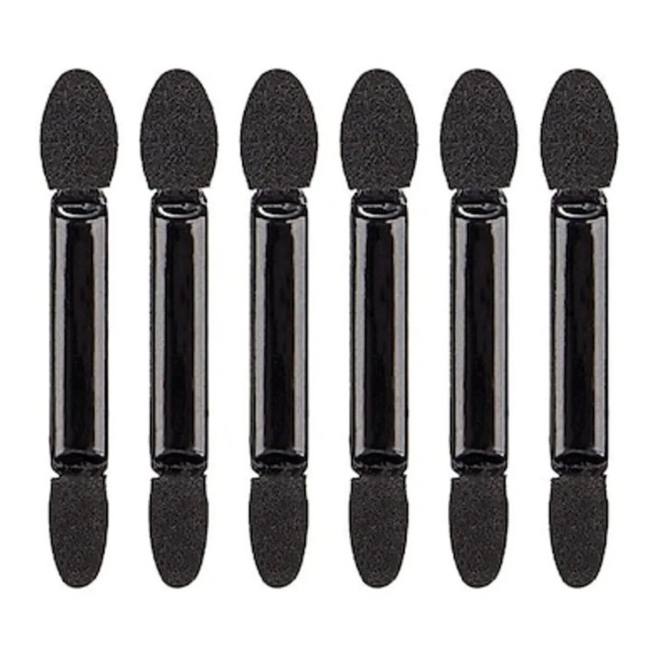 Set 20 de pensule make-up, cap dublu, 6.2 cm, negru