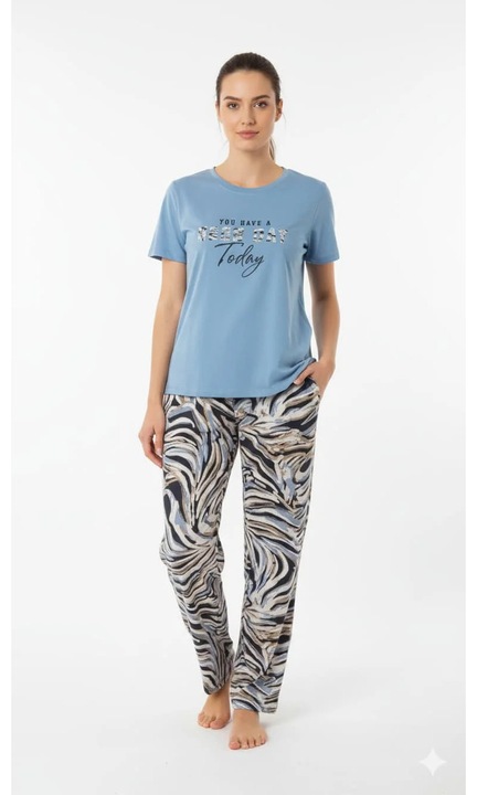 Pijamale din doua piese, din bumbac, pentru dame