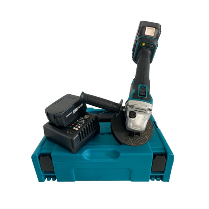 Flex Unghiular German Meister 24V, 2 acumulatori 5Ah, 9000 rpm, 125 mm