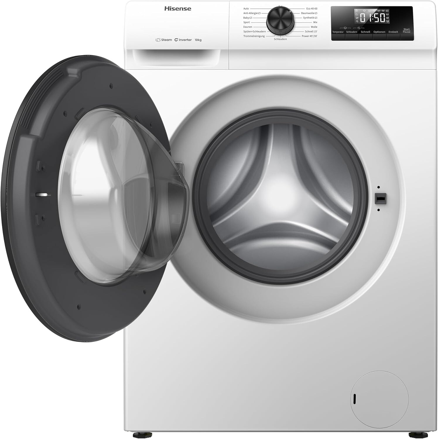 Masina de spalat rufe Hisense, WF1Q1041BW, 10 kg, 15 programe, Alb, 595x845x550mm