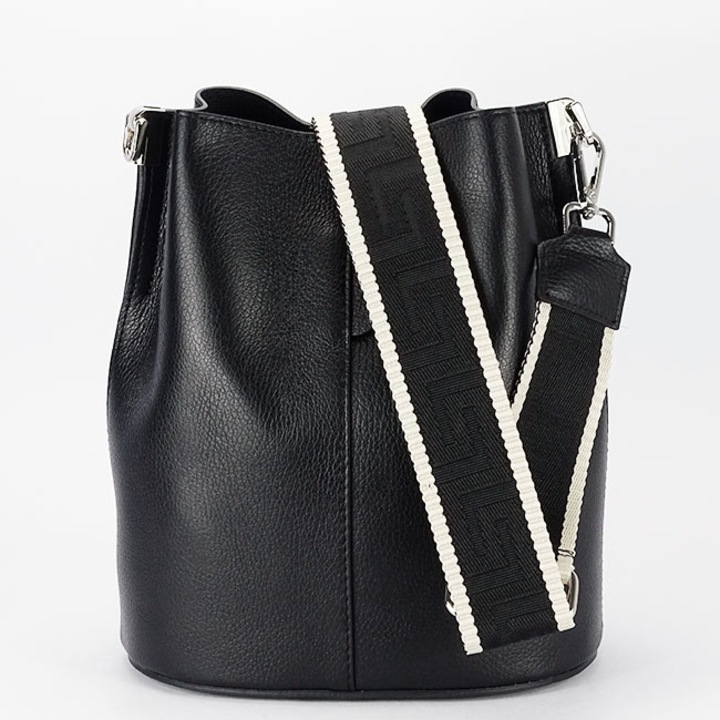 Geanta neagra tip sac din piele naturala 8951A 122 Negru