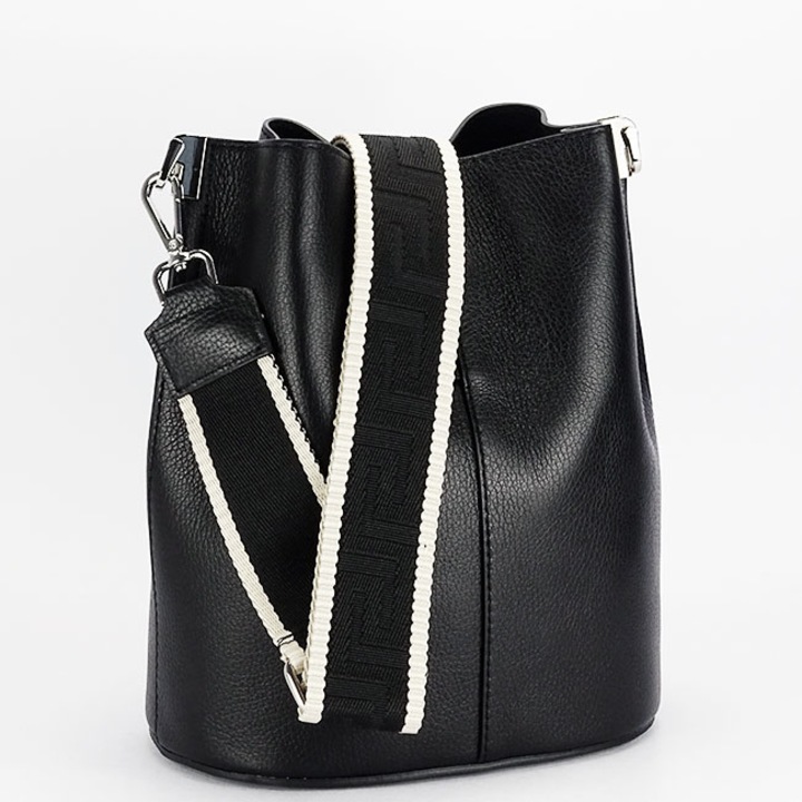 Geanta neagra tip sac din piele naturala B-8951A 122 Negru