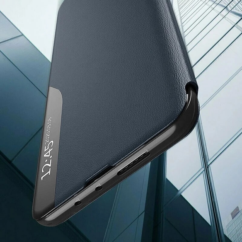 Husă tip carte SKYDDAR INNOVATION eFold pentru Huawei P30 Lite, albastru, set cu sticker
