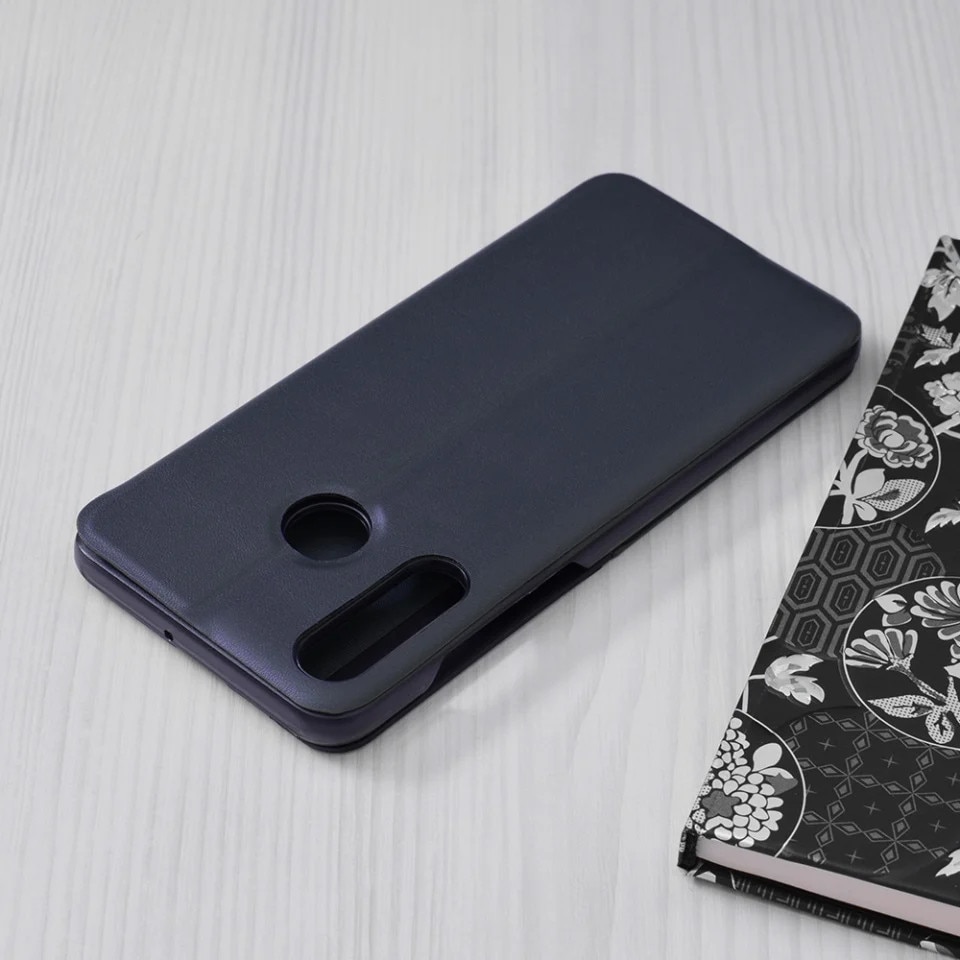 Husă tip carte SKYDDAR INNOVATION eFold pentru Huawei P30 Lite, albastru, set cu sticker