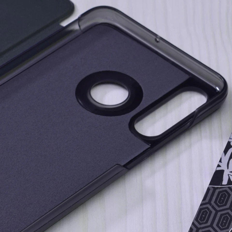 Husă tip carte SKYDDAR INNOVATION eFold pentru Huawei P30 Lite, albastru, set cu sticker