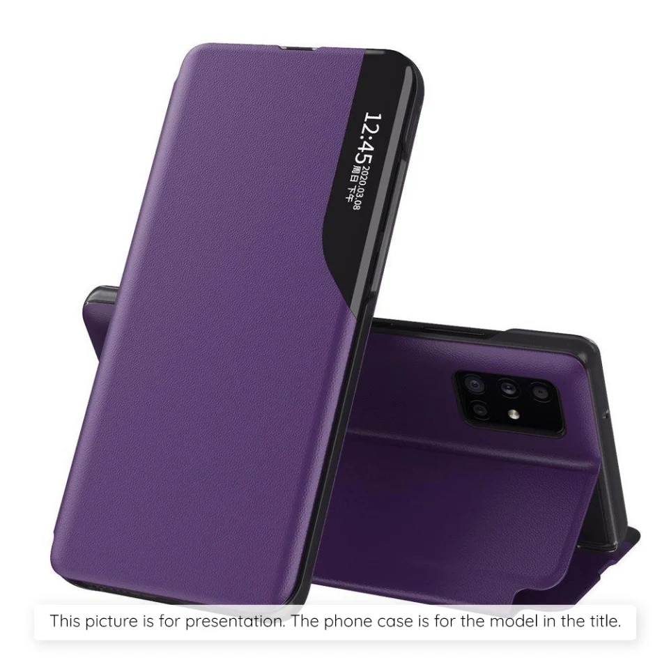Husă tip carte pentru Samsung Galaxy A57 5G, SKYDDAR INNOVATION, eFold, mov, set cu sticker