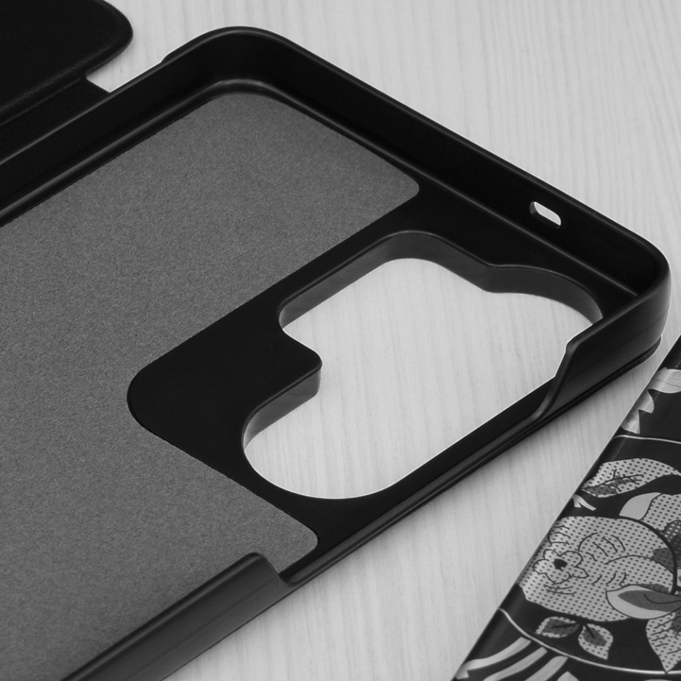 Husă pentru Samsung Galaxy S26 Ultra, SKYDDAR INNOVATION, eFold, tip carte, set cu sticker, Negru