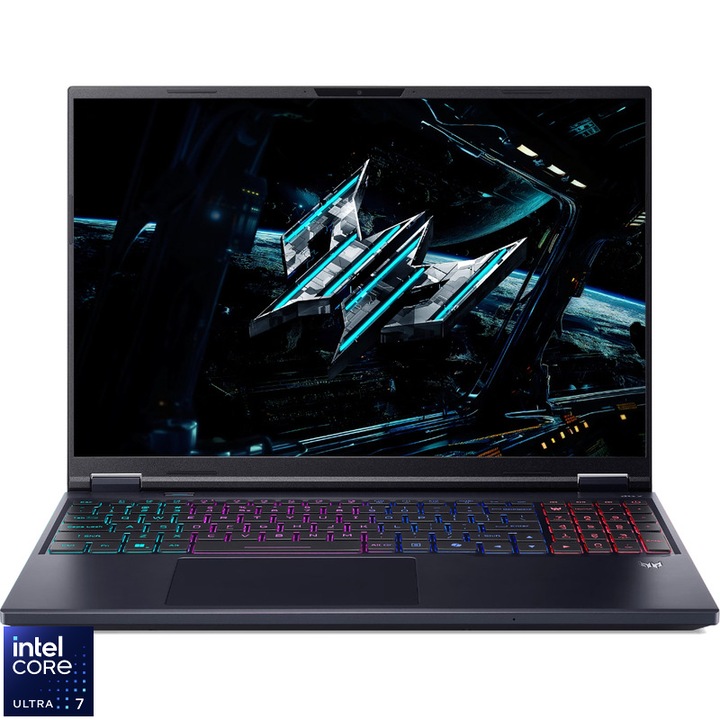 Laptop Acer Gaming 16'' Predator Helios Neo 16 AI PHN16-73, WQXGA IPS 240Hz, Procesor Intel® Core™ Ultra 7 255HX (30M Cache, up to 5.20 GHz), 32GB DDR5, 1TB SSD, GeForce RTX 5070 8GB, No OS, Abyssal Black