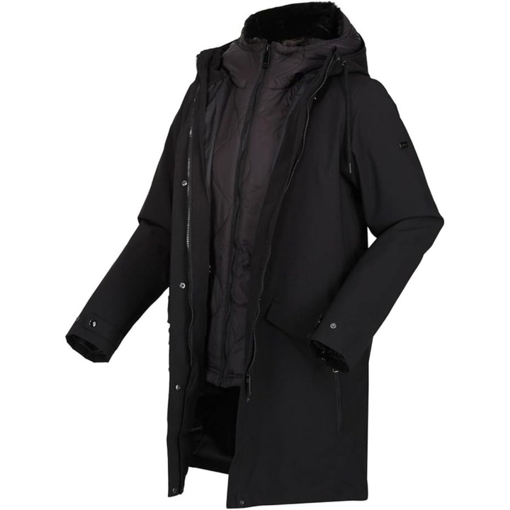 Regatta 3 az 1-ben kabát, vízálló, fekete, poliészter, S INTL