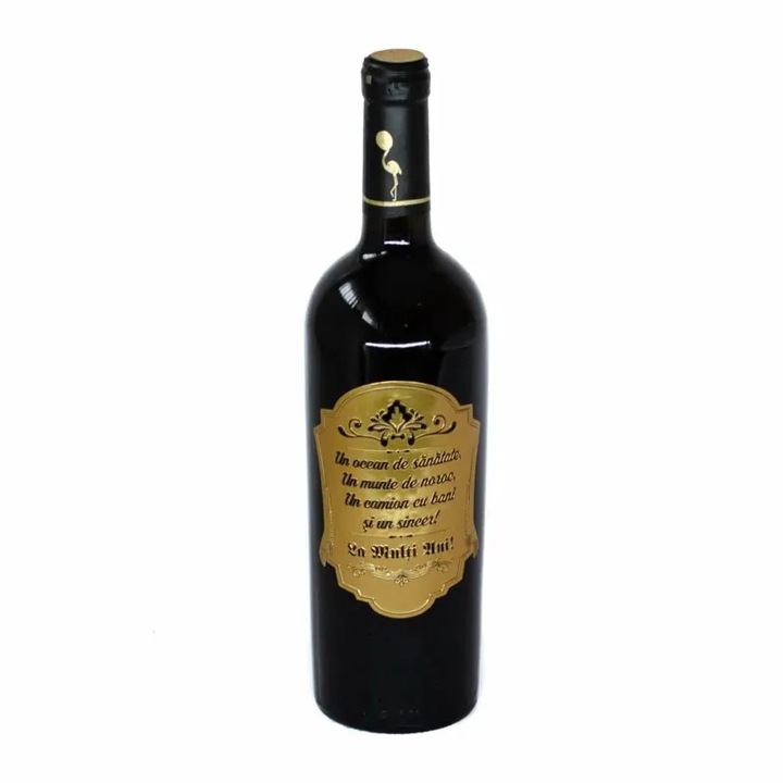 Vin personalizat Poem Design 0, 75L roșu, sticlă