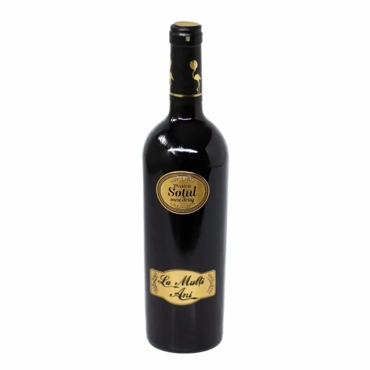 Vin personalizat Poem Design 0, 75L roșu cu mesaj