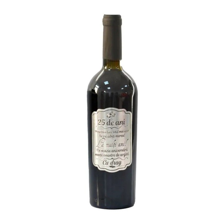 Vin personalizat Poem Design roșu 0.75L