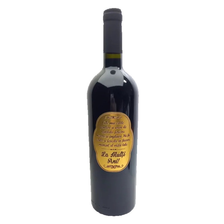 Vin personalizat Poem Design 0.75l, roșu, sticlă