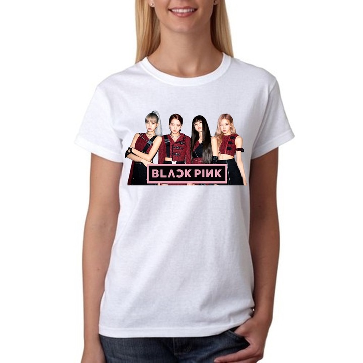 Дамска тениска Blackpink Blinks Kpop, бяла, L