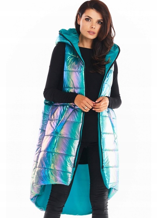 Vesta cu gluga, Awama, L/XL, holografica, albastru