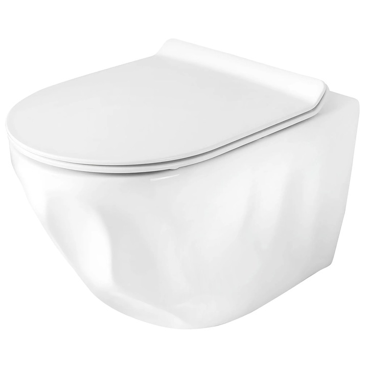 Vas WC suspendat Rea, Gustavo Rimless, alb