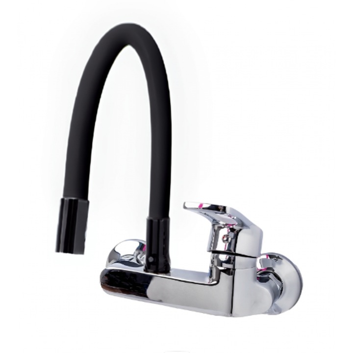 Baterie sanitara de perete BONKEN HAY-496, finisaj negru mat, constructie din alama