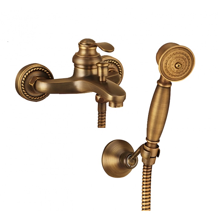 Baterie sanitara BONKEN 6005, design retro, finisaj bronz antic, constructie durabila