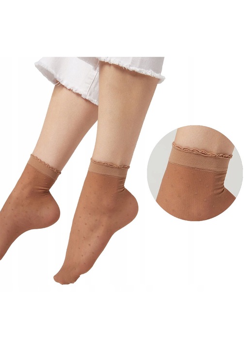 Sosete Femei 20DEN Puncte Subtiri Lycra Transparente Usoare