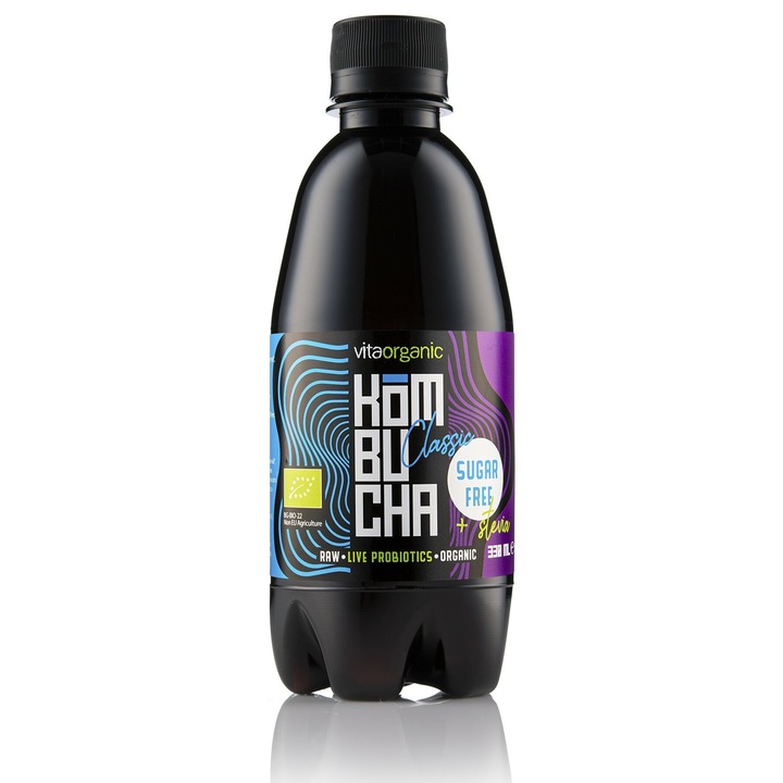 Kombucha clasic indulcita cu stevia bio 330ml Vita Organic