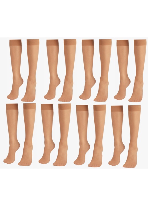 Sosete dama Desu, 20 DEN, fara presiune, culoare bej, set de 12 perechi, marime universala