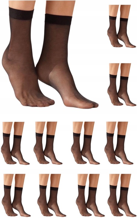 Sosete dama set 10 perechi, Desu, 20 DEN, negru