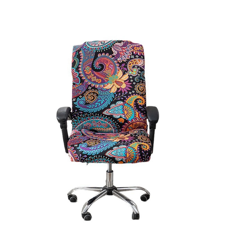 Husa universala pentru scaun de birou OSPE, poliester, detasabila, lavabila, multicolor