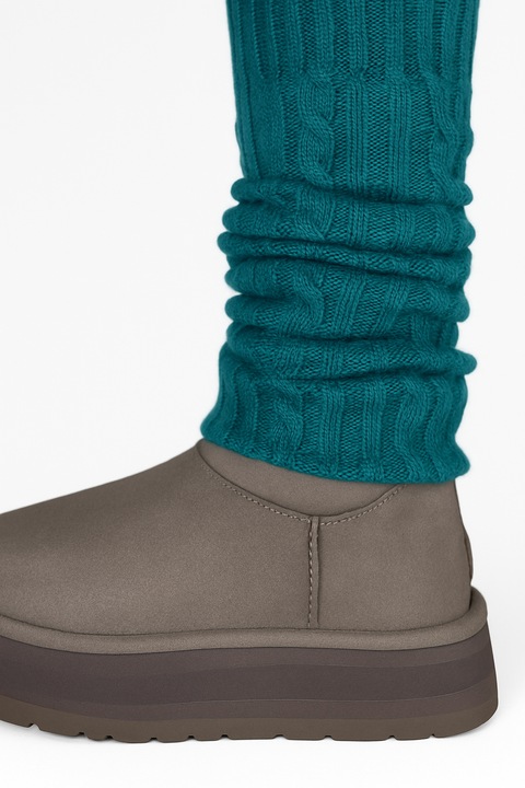 Jambiere tricotate, 100% casmir, culoarea verde, marime universala