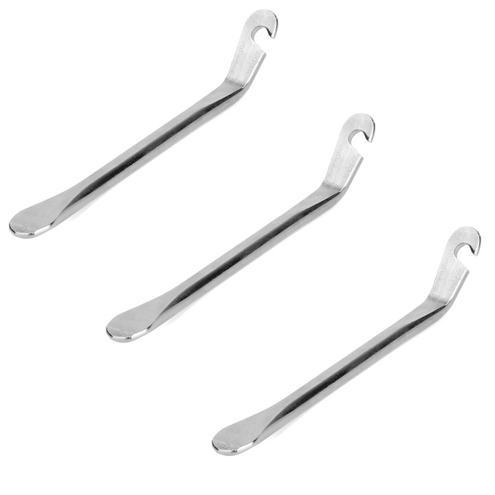 Set 3 x Levier Metalic Argintiu 12cm pentru Demontare Anvelope Trotineta Electrica