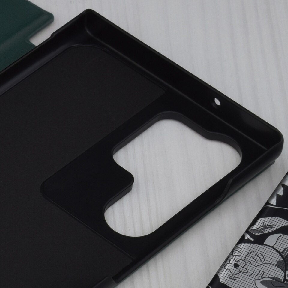 Husa pentru Samsung Galaxy S23 Ultra, SKYDDAR INNOVATION, eFold, tip carte, set cu sticker, Verde