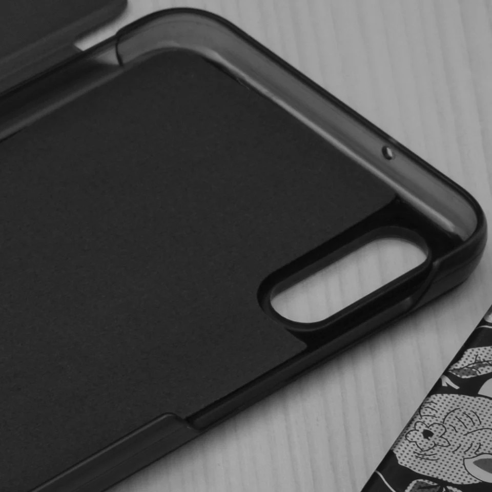 Husa pentru Samsung Galaxy A10 / Galaxy M10, SKYDDAR INNOVATION, eFold, tip carte, set cu sticker, Negru