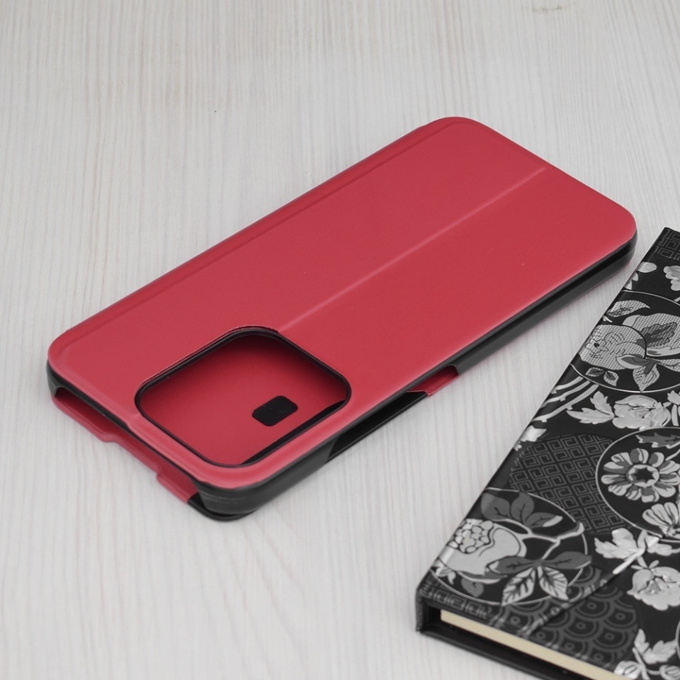 Husa pentru Xiaomi Redmi 15C 4G / Poco C85 4G / Redmi 15C 5G, SKYDDAR INNOVATION, eFold, tip carte, set cu sticker, Rosu