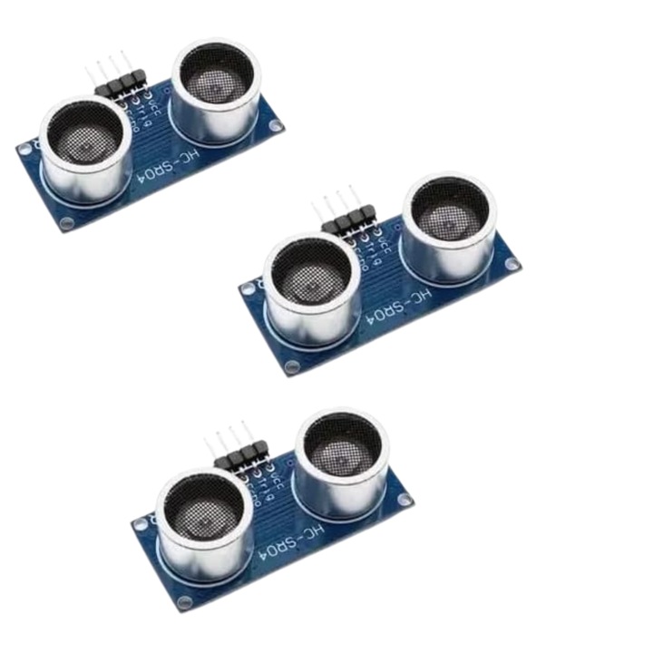 Set 3x Senzor Ultrasonic HC-SR04, Modul Masurare Distanta 2-400cm, 5V, Compatibil Arduino si Raspberry Pi, pentru Robotica si Proiecte DIY